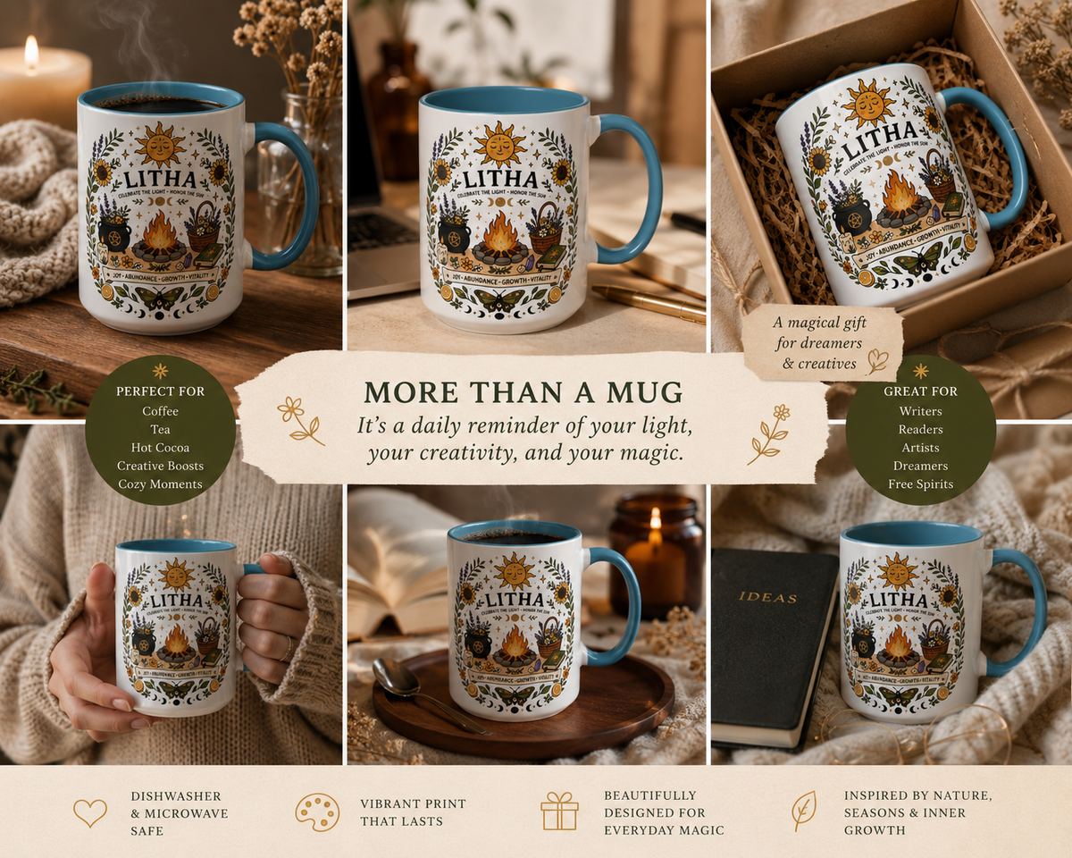 Litha Summer Solstice Mug | Celebrate Light, Abundance & Stories – The Readers Archives